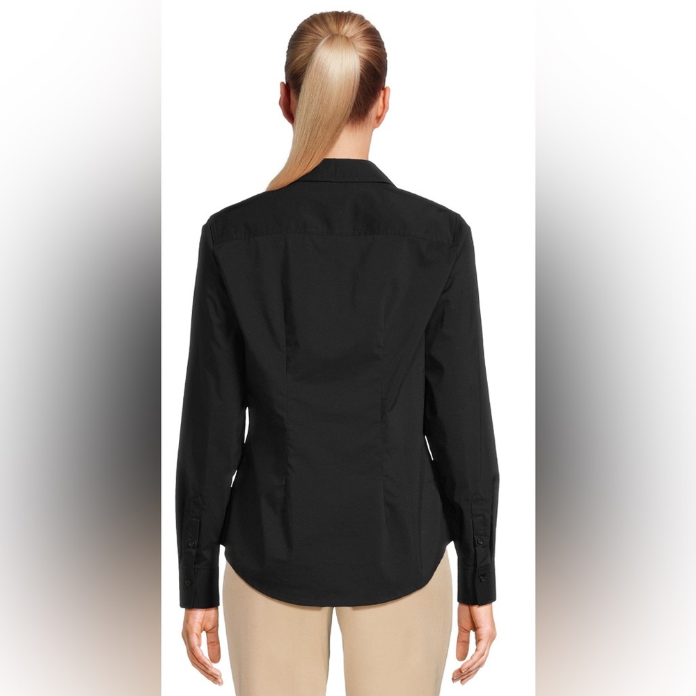Time and Tru Women's Long Sleeve Button Down Shirt - Picture 3 of 4